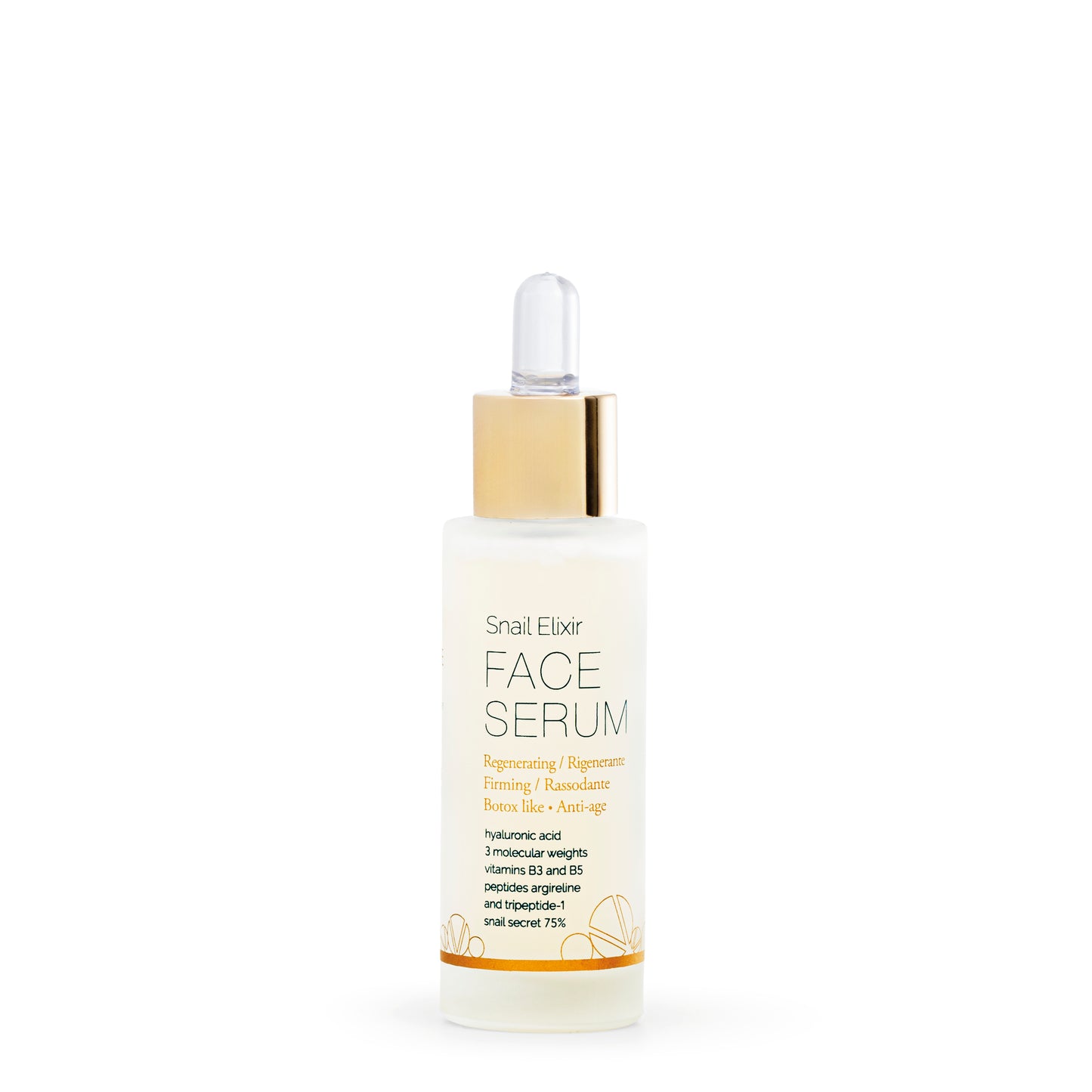 crema de fata anti imbatranire sau elixir de fata ce contine acid hialuronic, extract de melc, niacinamide si vitamine